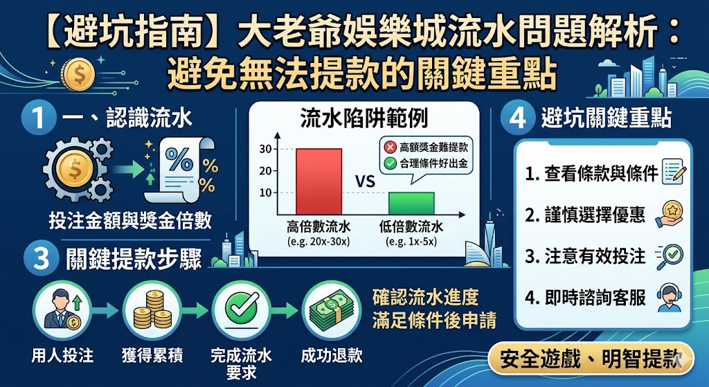 【避坑指南】大老爺娛樂城流水問題解析：避免無法提款的關鍵重點